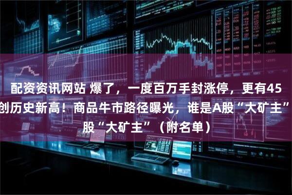 配资资讯网站 爆了，一度百万手封涨停，更有4500亿龙头创历史新高！商品牛市路径曝光，谁是A股“大矿主”（附名单）